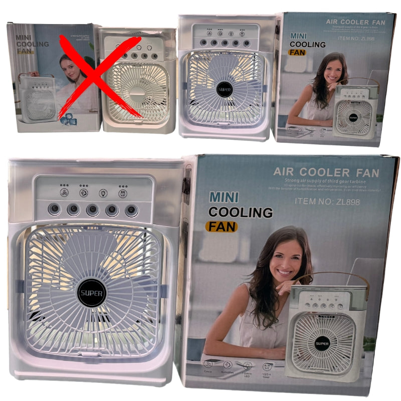 Portable Air Conditioner Fan USB Electric Fan With Led Night Light,