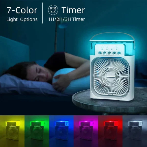 Portable Air Conditioner Fan USB Electric Fan With Led Night Light,
