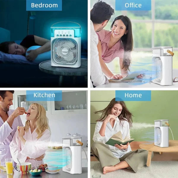 Portable Air Conditioner Fan USB Electric Fan With Led Night Light,